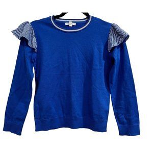 SOLD Rockets Of Awesome Varsity Ruffle Sweater Long Sleeve Blue Girls Size 10
